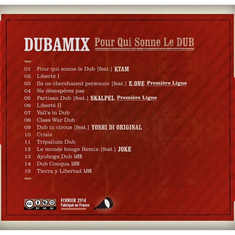 Dubamix Pour Qui Sonne Le Dub - Back Pochette